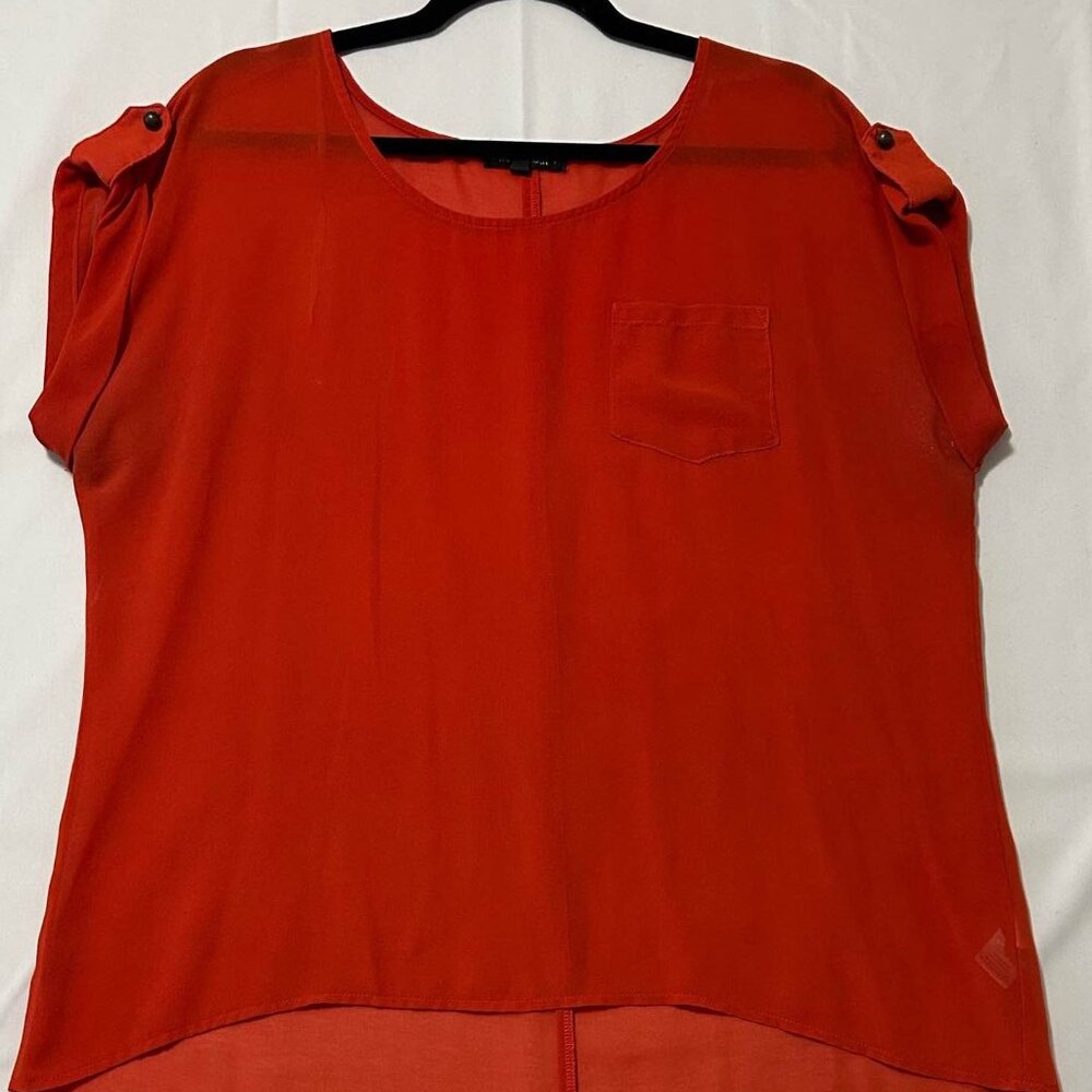 Heartsoul Orange-Red Hi-Low Blouse